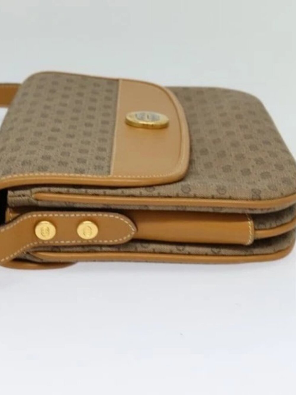 GUCCI Micro GG Supreme Shoulder Bag PVC Brown Gold Auth BA959 - Picture 3 of 16